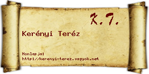 Kerényi Teréz névjegykártya